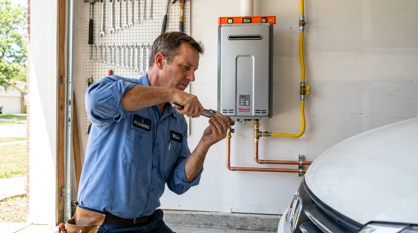 Tankless water heater installation by a Johns Plumbing LLC plumber in Safford